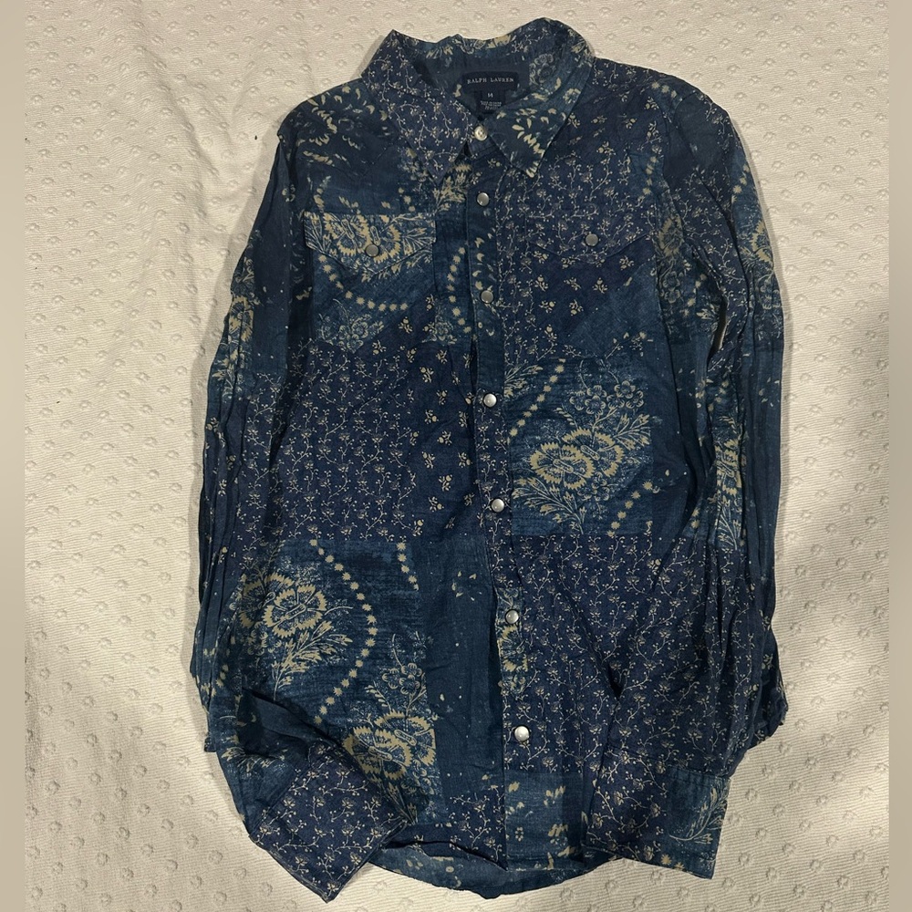 Ralph Lauren Navy Floral Pattern Shirt